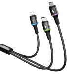 Кабель Baseus Halo Data 3-in-1 Cable USB For M+L+T 3.5A 1.2m - Black