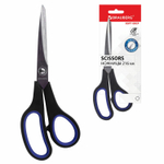 Ножницы BRAUBERG «Soft Grip», 216 мм, черно-синие, резиновые вставки, 3-х сторонняя заточка.