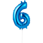 Шар фольгированный Цифра 6 40 см (Синий)
