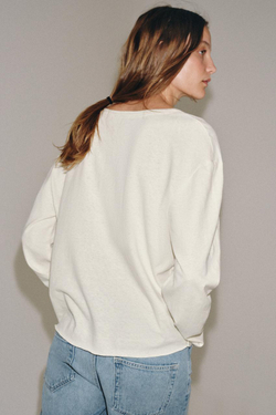 ZARA ФУТБОЛКА В СТИЛЕ РУСТИК С ВОРОТНИКОМ НА ПУГОВИЦАХ, ЭКРЮ