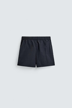 ZARA УКОРОЧЕННЫЕ ШОРТЫ ИЗ ВЫСОКОТЕХНОЛОГИЧНОЙ ТКАНИ, МОРСКОЙ ТЕМНО-СИНИЙ