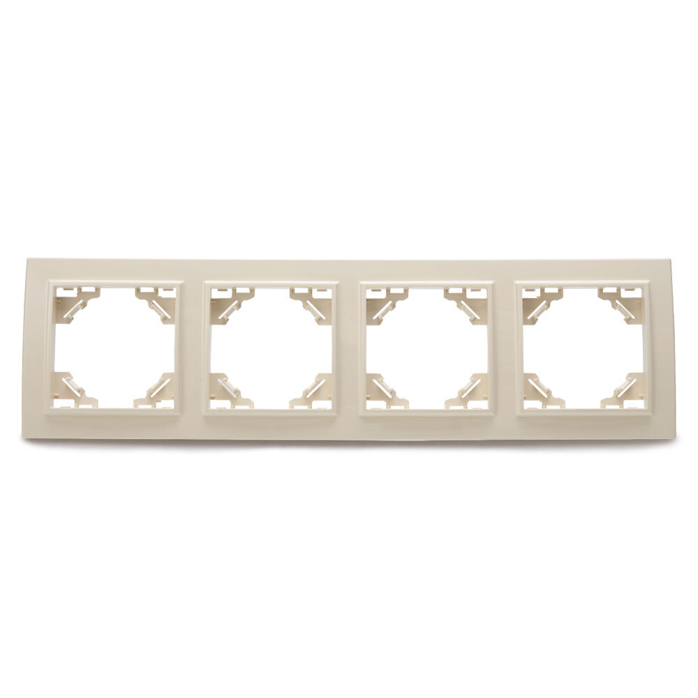 Рамка 4-местная горизонтальная STEKKER, PFR00-9004-02, серия Эрна, слоновая кость 39243