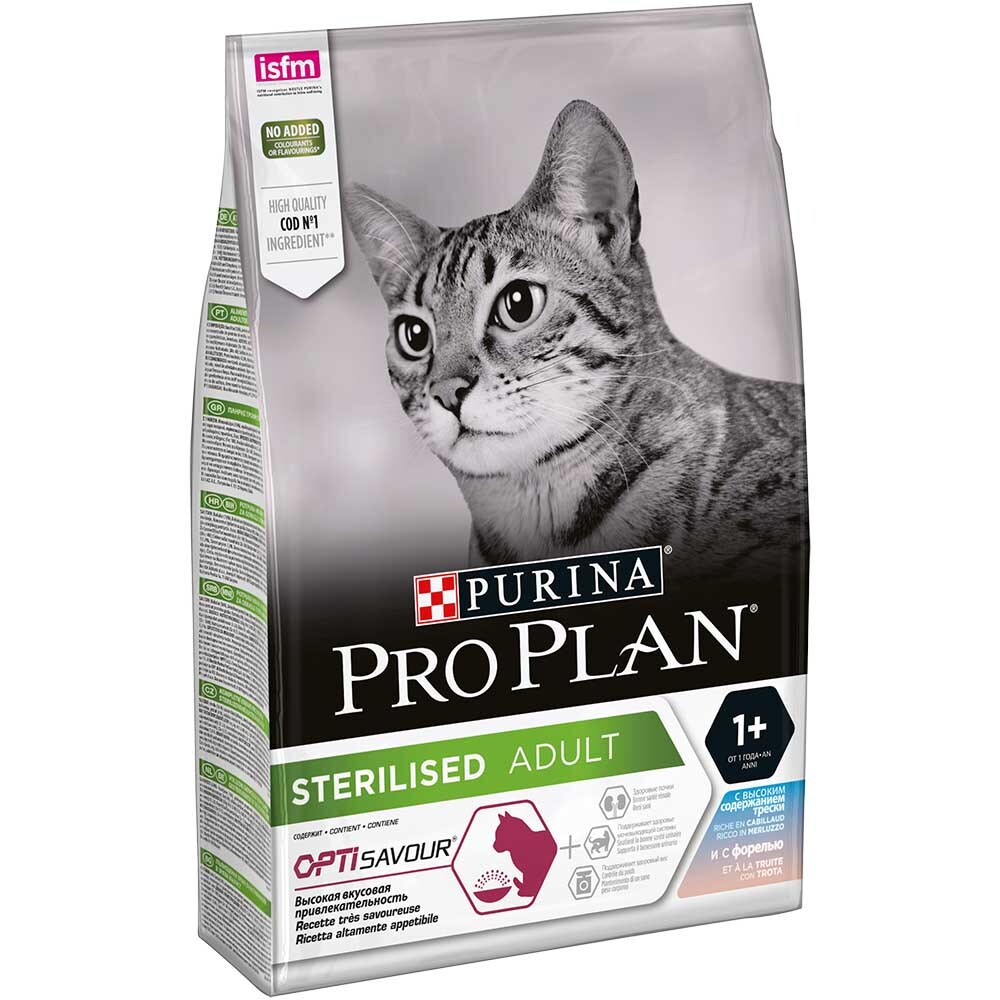 Pro Plan корм для кошек стерилизованных с треской и форелью (Sterilised)