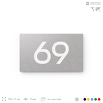 Табличка с номером 69 на дверь квартиры, для офиса, кабинета, аудитории, склада, серая 120х70 мм, Айдентика Технолоджи