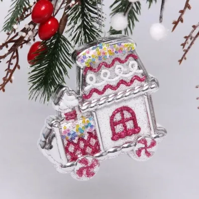 Ёлочная игрушка «Пряничная машина» 9,5*2*10,5 см, серебро