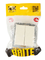 Выключатель проходной 2-кл. СП BRITE ВС10-2-6-БрКр 10А механизм беж. IEK BR-V22-0-10-K10
