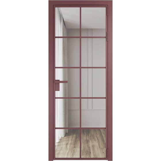 Алюминиевая дверь 4AG красный антрацит остеклённая