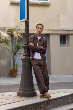 ZARA ШИРОКИЕ БРЮКИ ИЗ АТЛАСА, КОРИЧНЕВЫЙ