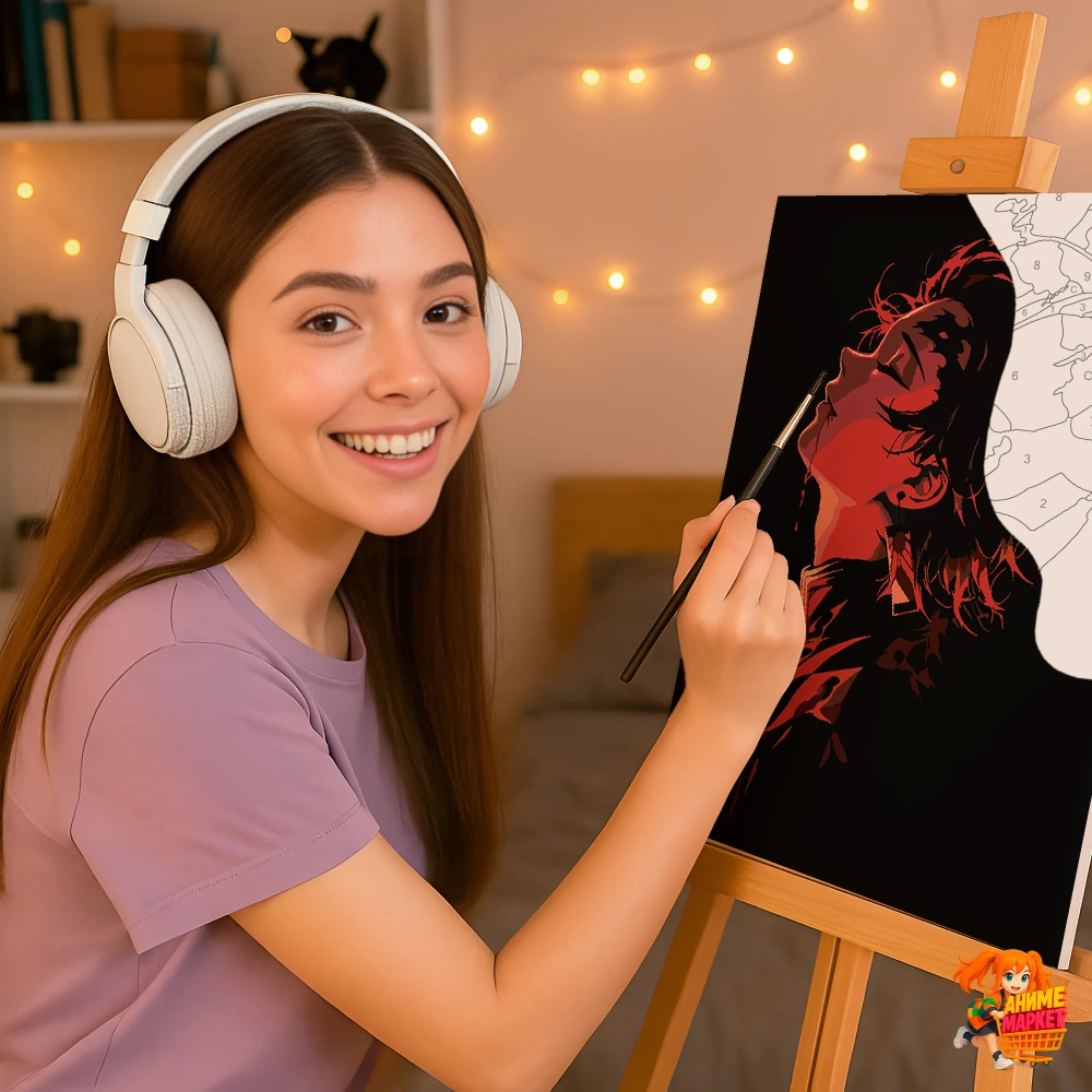 Картина по номерам Клинок рассекающий демонов Танджиро Камадо