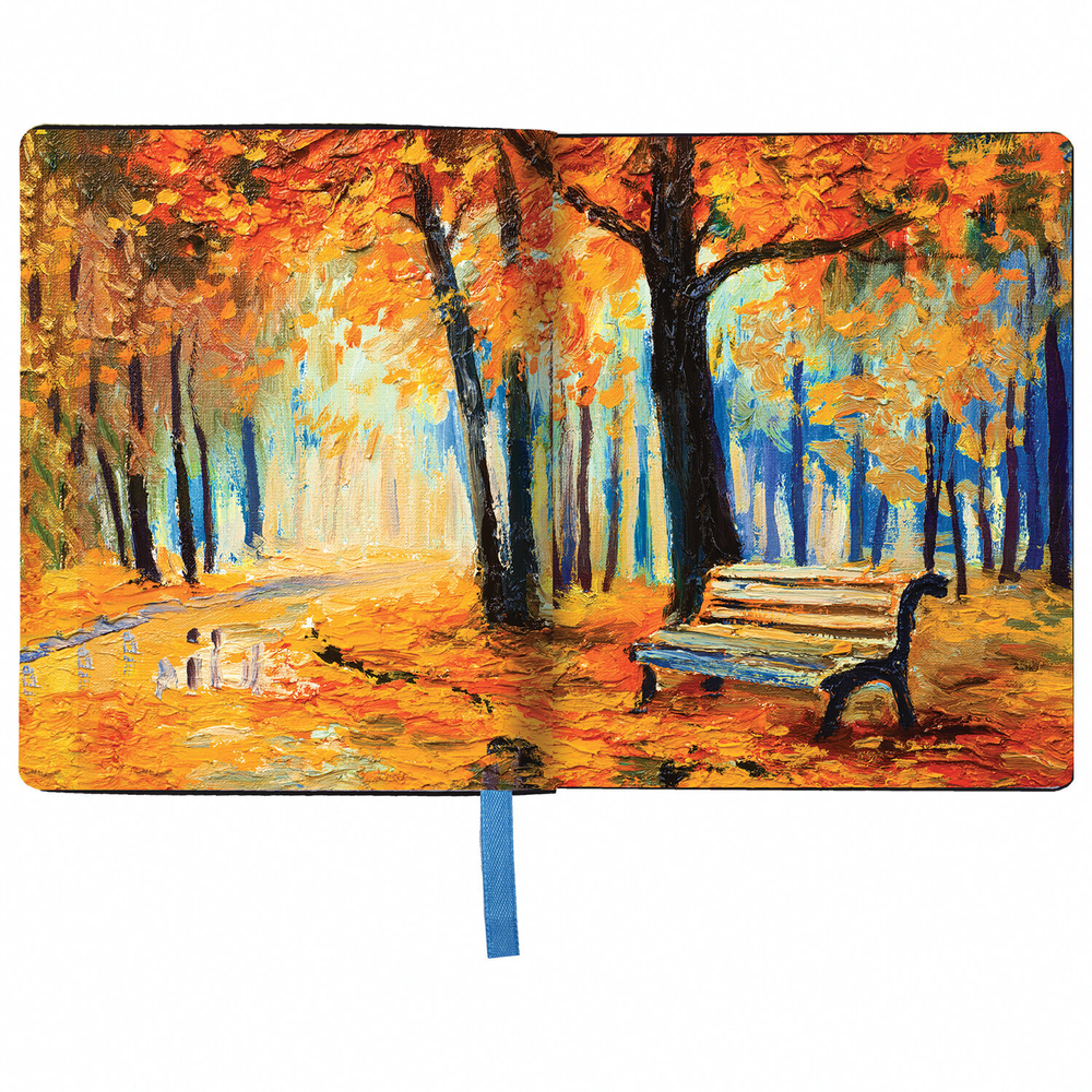 Тетрадь А5 (168х208мм) 80л сшивка, клетка, кожзам, BRAUBERG VISTA, Autumn, 403927