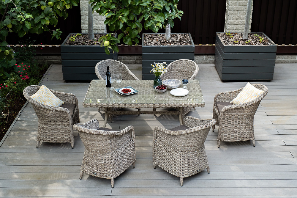 "Эспрессо" обеденная группа плетеная, цвет бежевый