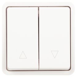 Переключатель ЭРА Эксперт 11-1528-01 для жалюзи кнопочный IP55, 10АХ-250В, СУ, белый | Эра Эксперт