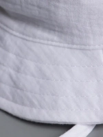 Белая детская панама на лето с завязками