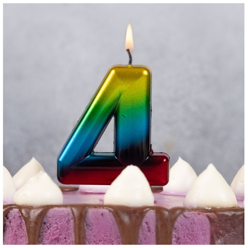 Свечи-цифры Радуга 8 см