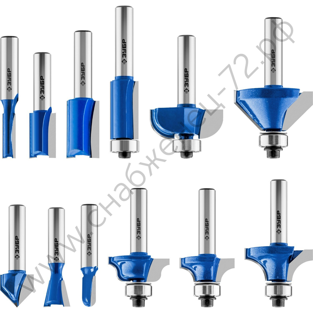 ЗУБР12шт, набор профильных фрез по дереву