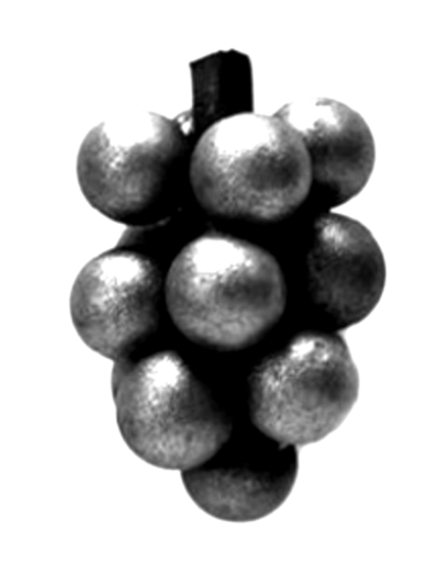 Кованый элемент виноградная гроздь 58 х 41 мм, D 16, кр:8 мм, вес:0,26 кг.