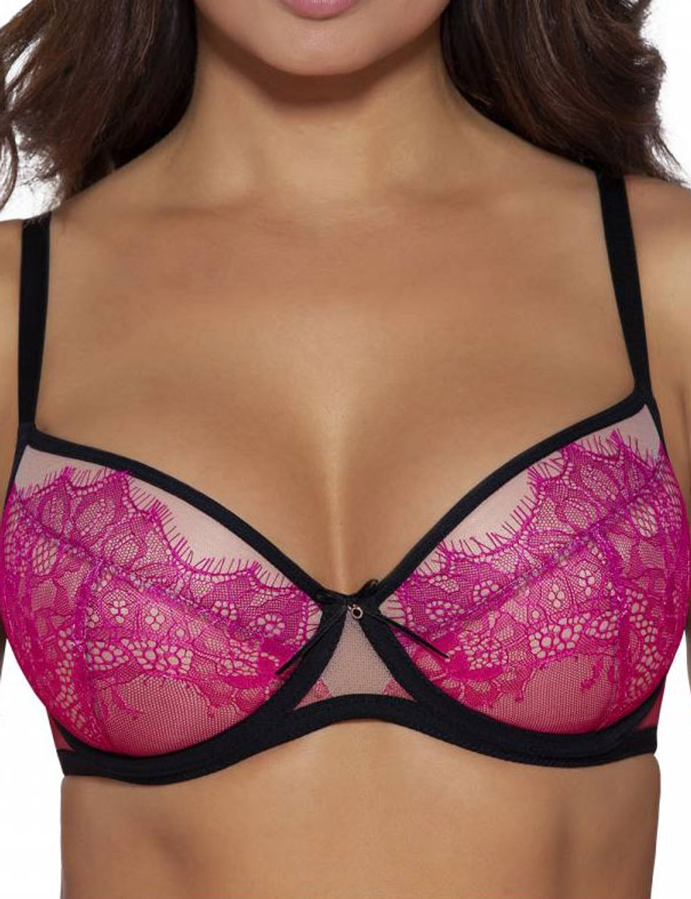 Бюстгальтер пуш-ап с розовым кружевом Ava AMBRE 2031 P-UP pink