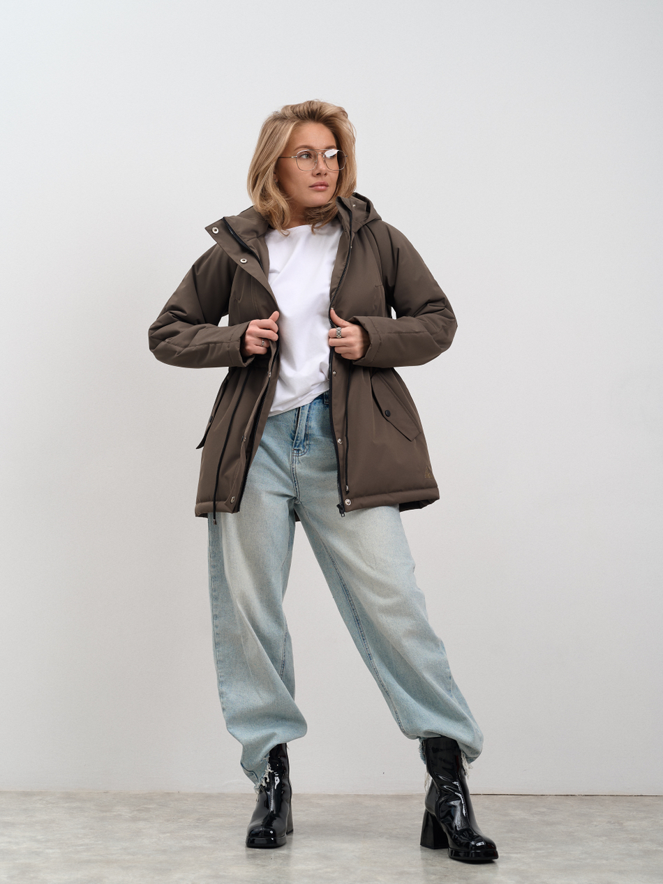 Парка женская демисезонная "Апрель" коричневый