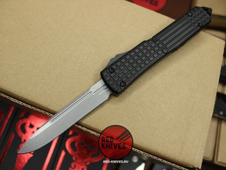 Нож Microtech Ultratech DELTA S/E A+++ - черная рукоять , клинок апокалиптик