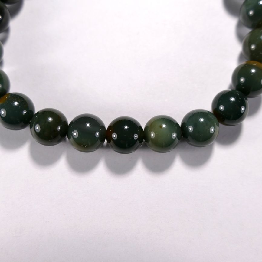 Бусина из агата Алашанского, зелено-коричневого, шар гладкий 9 мм