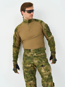 Рубашка боевая тактическая GEN 3 COMBAT ATACS FG (ГЕН 3 КОМБАТ АТАКС ФГ), рипстоп нейлон + хлопок (50%*50% NYCO) ИКР, цвет ATACS FG (МОХ), мужская, MIMICRYA