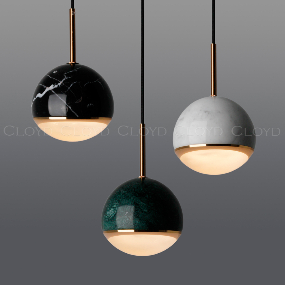 Подвесной светильник Cloyd LUNAR P1 / латунь - черн.мрамор (арт.11057)