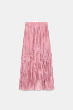 ZARA ЮБКА МИДИ С ВОЛАНАМИ, МАРСАЛА