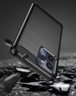 Мягкий чехол в стиле карбон для смартфона Realme C35, серии Carbon от Caseport