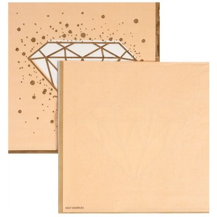 Салфетки "С Днём Свадьбы LUX" персик 33 см