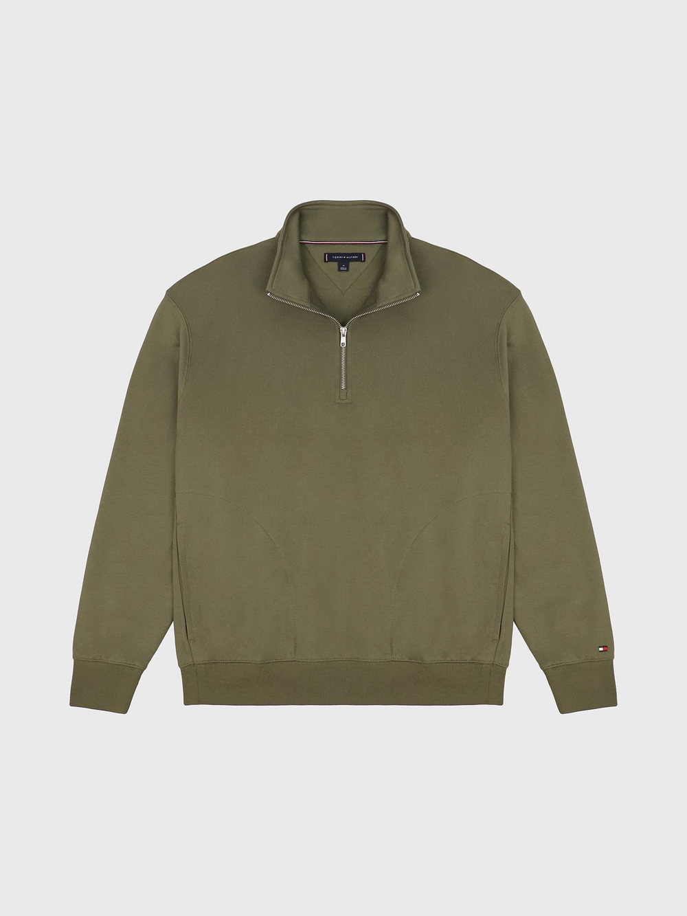 Свитшот на молнии Tommy Hilfiger Classic Quarter-Zip Utility Olive