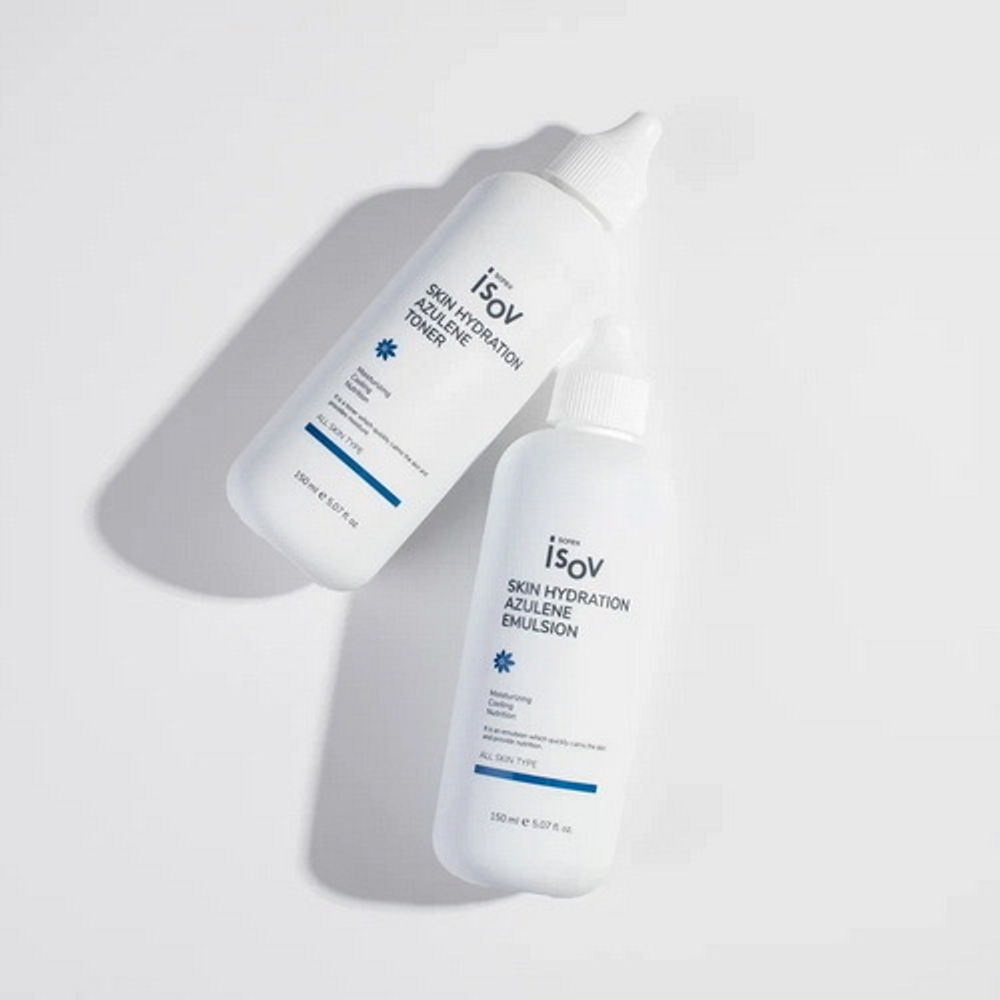 Skin Hydration Azulene Toner + Skin Hydration Azulene Emulsion Isov Sorex | Тоник + Эмульсия для реактивной кожи