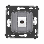 Компьютерная розетка RJ-45 без шторки в стену, кат.6А одинарная, "Avanti", "Закаленная сталь"