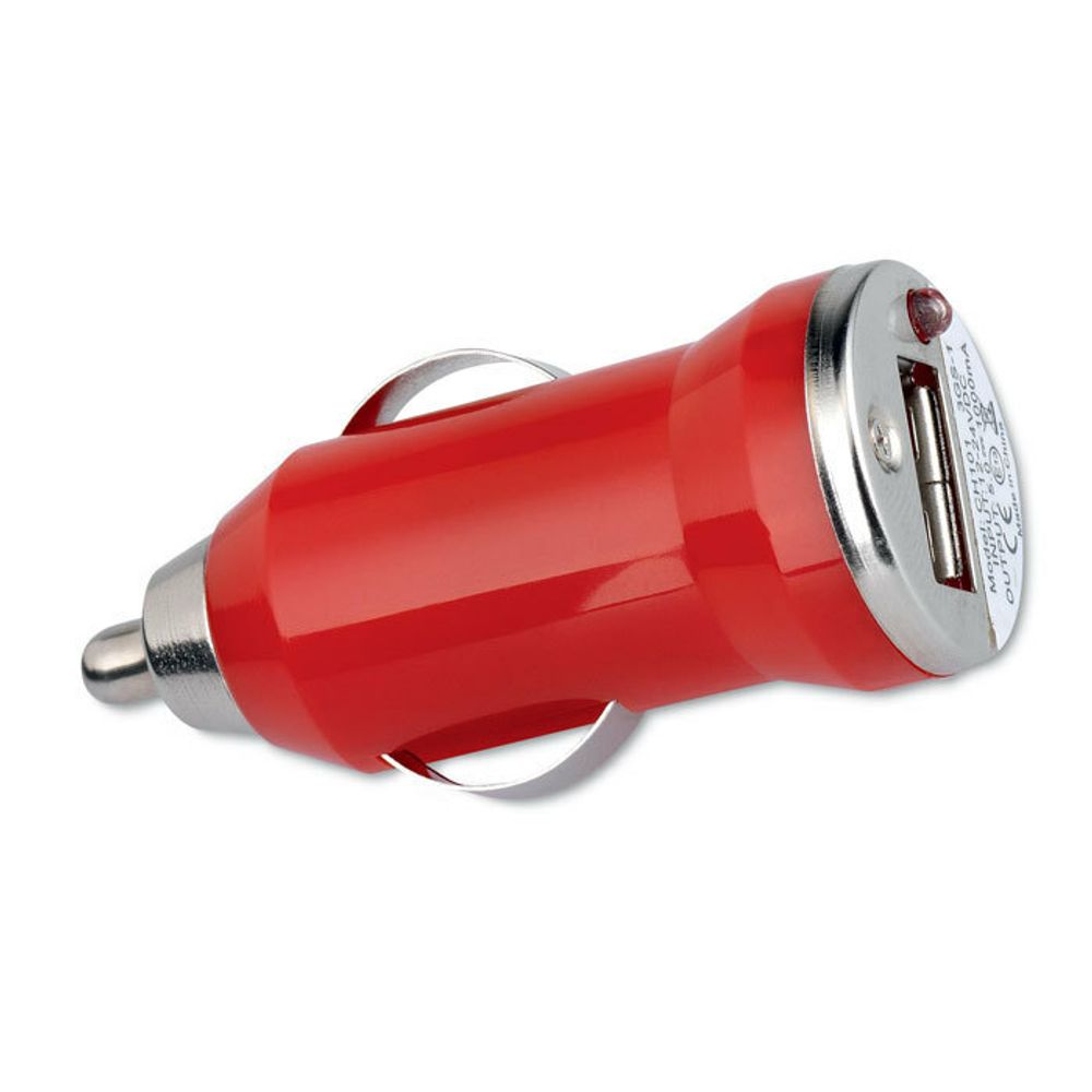 Адаптер автомобильный USB MOBICAR Красный