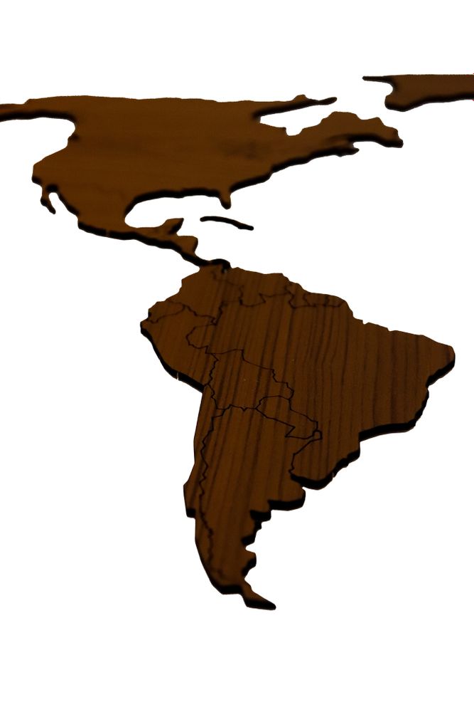 Деревянная карта мира 150х80 см Large (Орех)