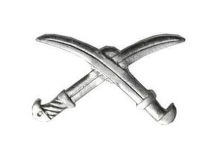 Эмблема петличная Казачество (сабли без подковы) серебряная