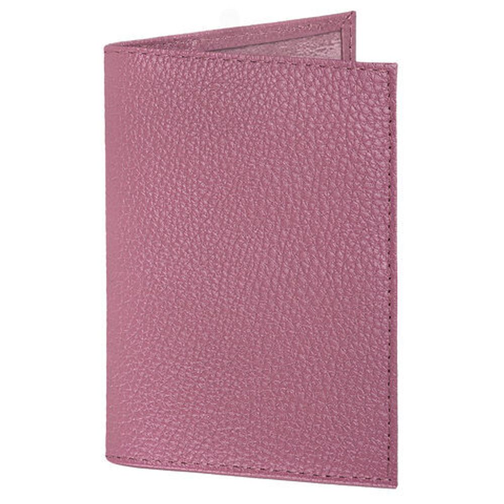 Обложка для паспорта натуральная кожа флоттер, кожаный уголок, пудрово-розовая, BRAUBERG, 238861