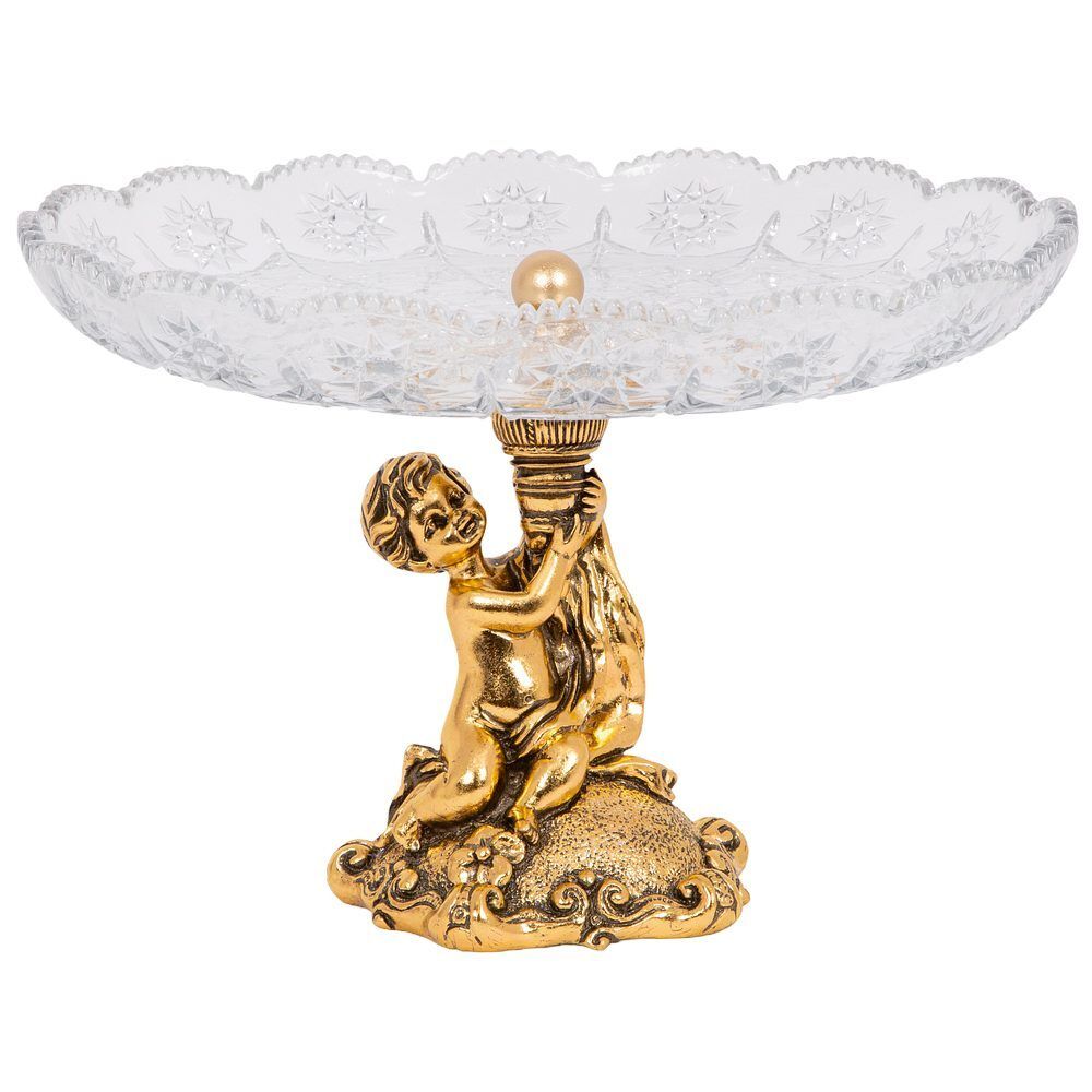 Фруктовница-конфетница Эдем со стеклянной чашей 1257 Бронза