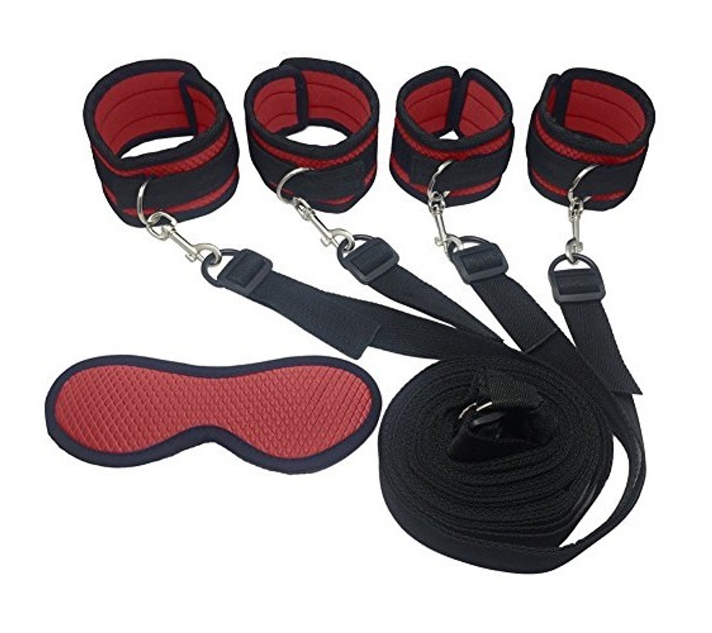 Набор: маска, оковы на руки, оковы на ноги, бондаж