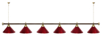 Лампа STARTBILLIARDS 6 пл. (плафоны зеленые,штанга золотая,фурнитура золото)