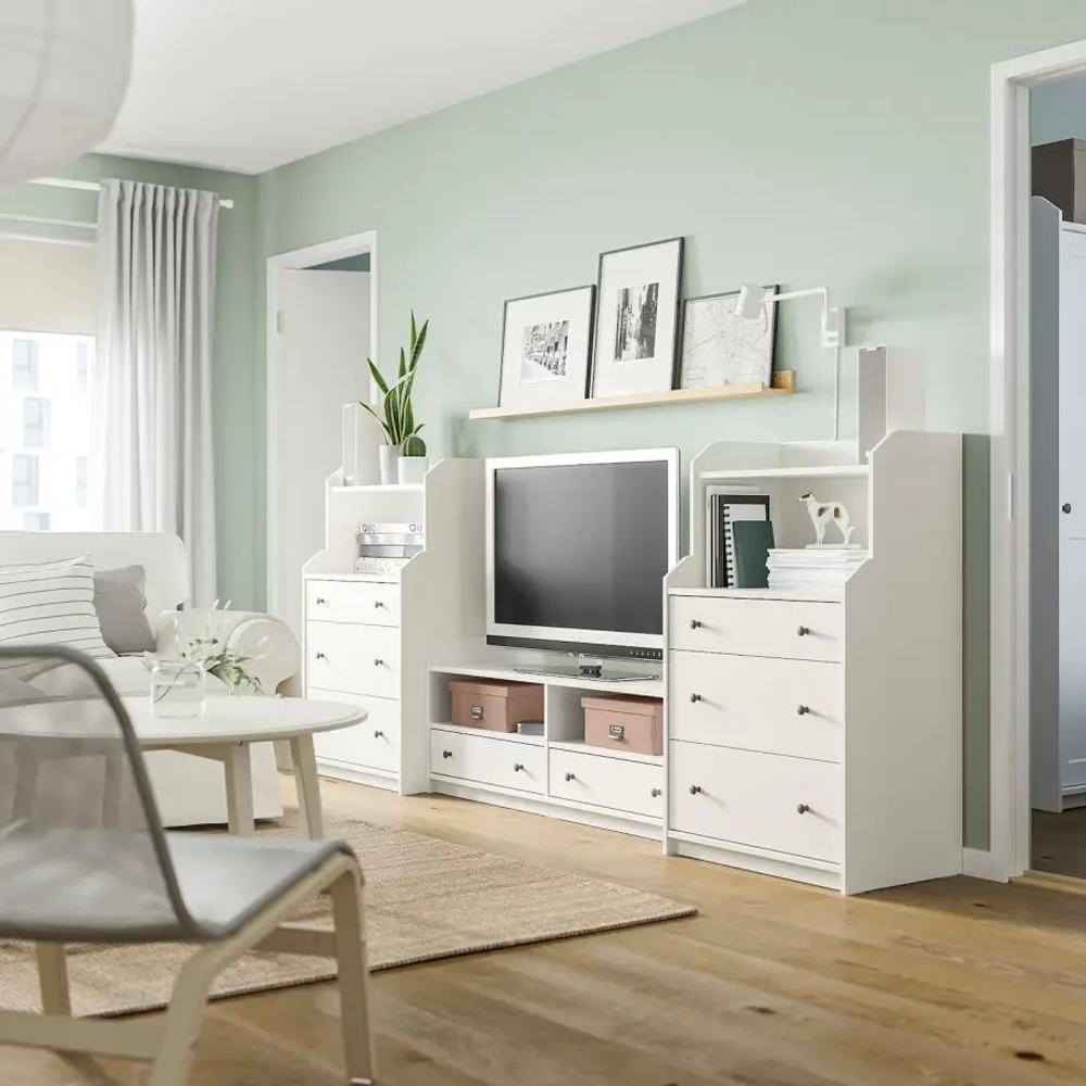 Шкаф для ТВ - IKEA HAUGA, 116x46x277см, белый, ХАУГА ИКЕА