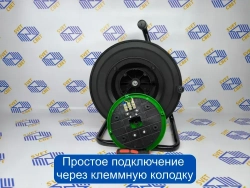 Катушка 4 розетки с заземлением с крышками IP44, УХЛ2