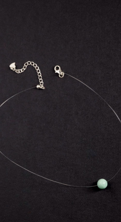 Колье "Memo about Summer" с амазонитом 8 мм, 33 см