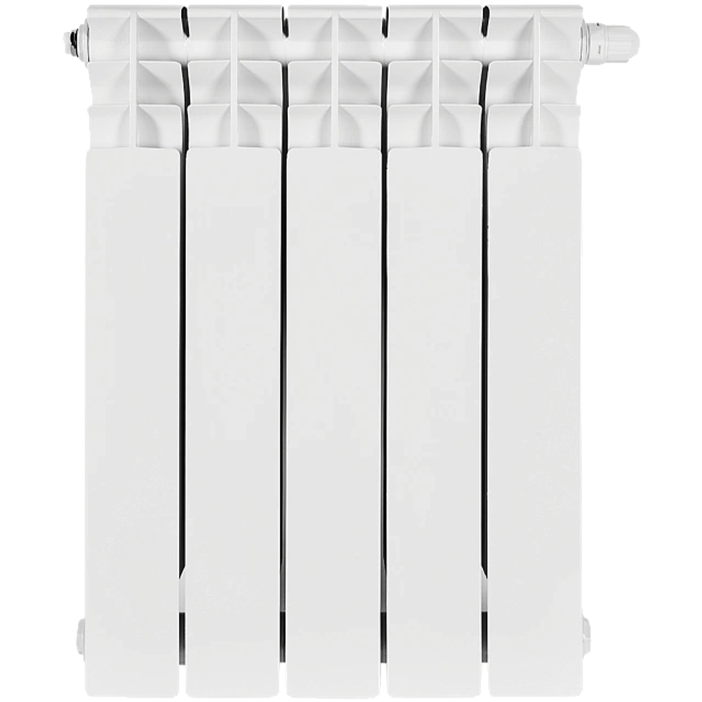 Радиатор биметаллический STOUT TITAN VENTIL 500 - 5 секций (подключение нижнее правое, цвет белый)