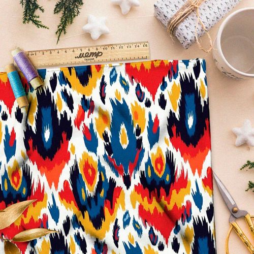 Ткань премиум сатин этнические мотивы