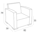 Кресло пластиковое плетеное с подушками Siesta Contract Monaco Lounge, коричневый