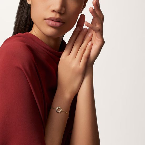 Браслет Cartier Trinity on chain, diamonds