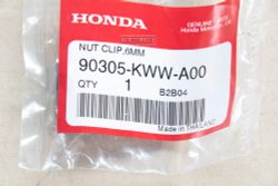 90305-KWW-A00. NUT, CLIP, 6MM. HONDA