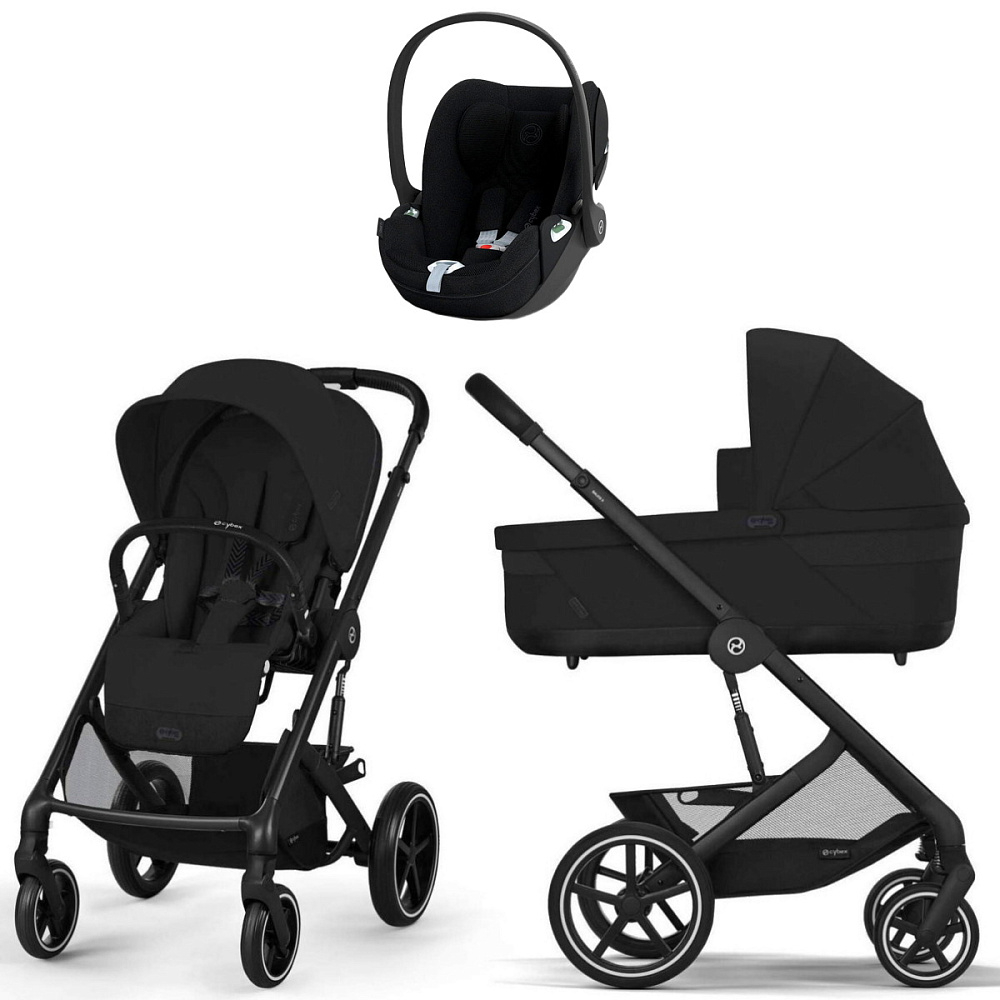 Коляска Cybex Balios S Lux BLK complete Cloud T Sepia Black Plus Base T 4 в 1 Moon Black с дождевиками