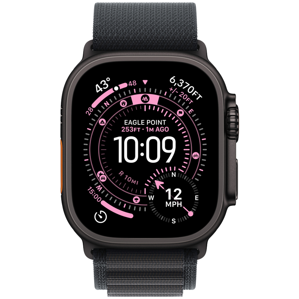 Apple Watch Ultra 3 GPS + Cellular 49mm Black Titanium Case with Black Alpine Loop - Small,Model A3281