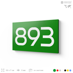 Номер на дверь 893, табличка на дверь для офиса, квартиры, кабинета, аудитории, склада, зеленая 120х70 мм, Айдентика Технолоджи